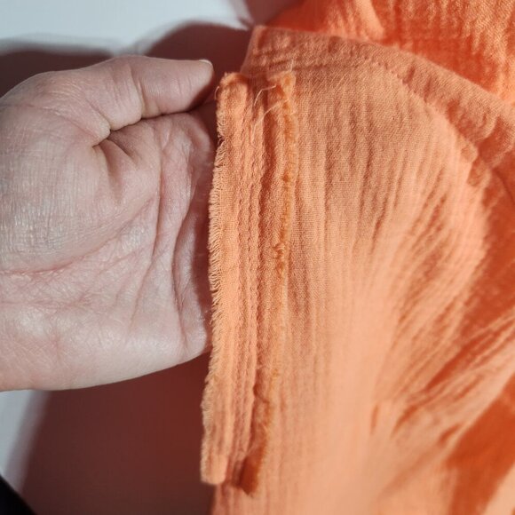 Zenana Orange Oversized Mini Dress Cuffed Sleeve size Medium NWOT - Picture 5 of 7